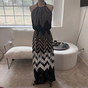 Black and White Halter Maxi Dress from Anthropologie